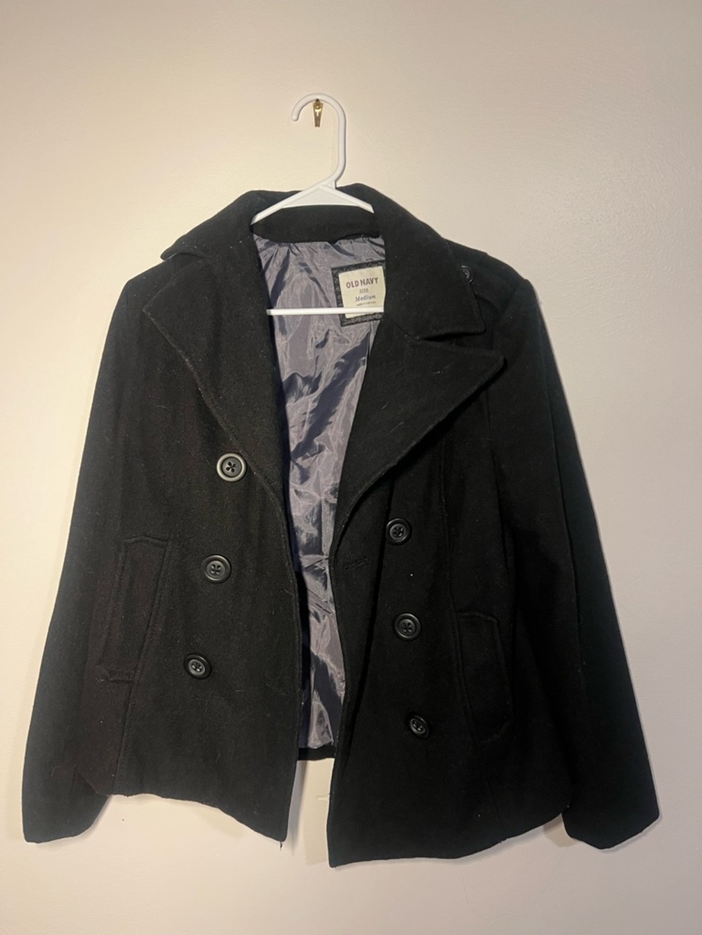 Old Navy Womens Black Peacoat Jacket